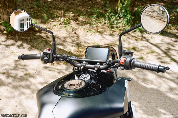 The Husqvarna Svartpilen 801’s edgy tank holds 3.7-gallons of petrol.