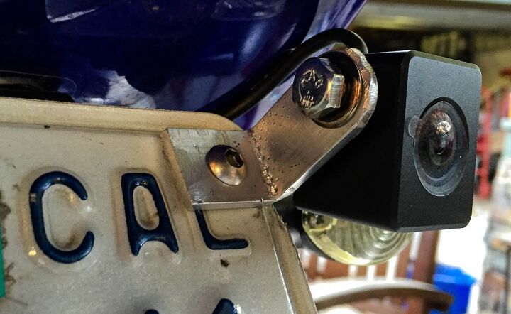 mo tested innovv k1 motorcycle camera review, This homemade L bracket is a little longer than the one provided by Innovv allowing for proper aiming of the camera in this application